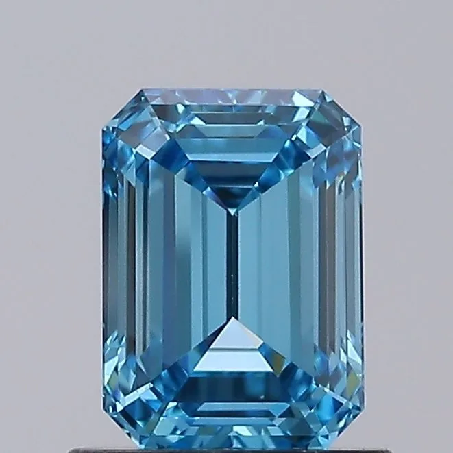 1.04ct EMERALD Fancy Vivid Blue VVS2 Coloured Lab diamond