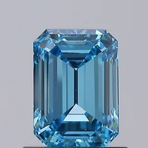 1.04ct EMERALD Fancy Vivid Blue VVS2 Coloured Lab diamond
