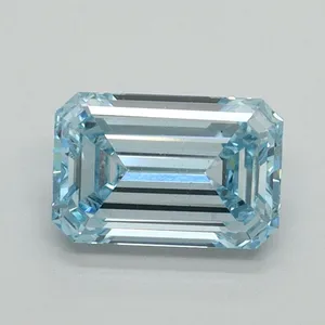 1.02ct EMERALD Fancy Intense Blue VS1 Coloured Lab diamond