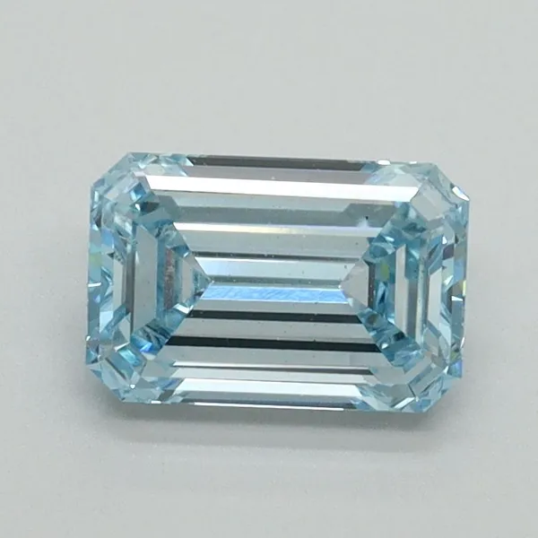 1.02ct EMERALD Fancy Intense Blue VS1 Coloured Lab diamond