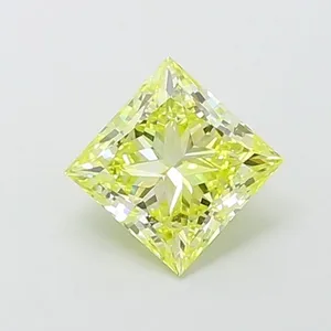 1.05ct PRINCESS Fancy Vivid Yellow VVS2 Coloured Lab diamond