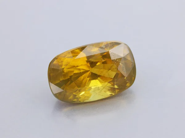 5.11ct Yellow Zircon, Cushion cut gemstone