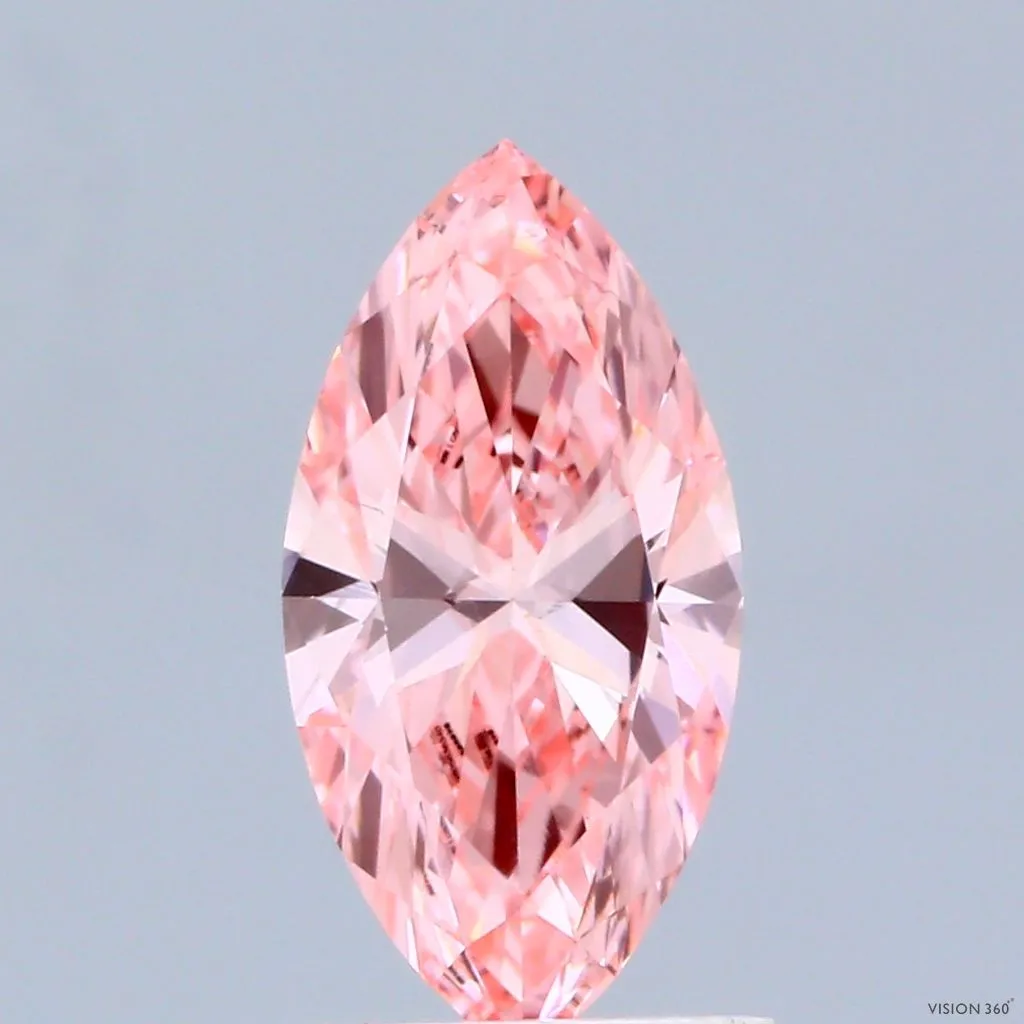 1.10ct MARQUISE Fancy Vivid Pink VS1 Coloured Lab diamond
