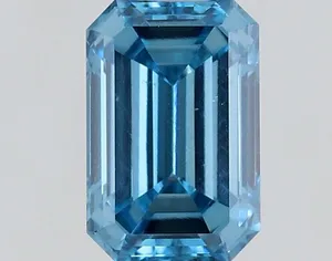 0.53ct EMERALD Fancy Vivid Blue VS2 Coloured Lab diamond