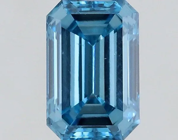 0.53ct EMERALD Fancy Vivid Blue VS2 Coloured Lab diamond