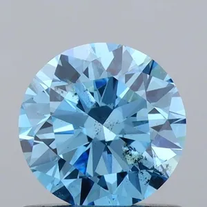 0.72ct ROUND Fancy Vivid Blue SI2 Coloured Lab diamond
