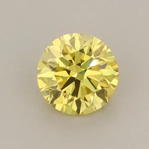 0.57ct ROUND Fancy Vivid Yellow VS2 Coloured Lab diamond