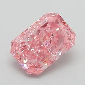 1.07ct RADIANT Fancy Vivid Pink VVS2 Coloured Lab diamond
