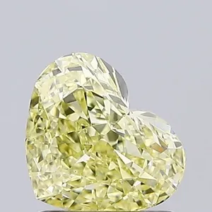 0.93ct HEART Fancy Yellow VS1 Coloured Lab diamond