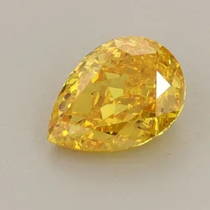 0.81ct PEAR Fancy Vivid Yellow VVS2 Coloured Lab diamond