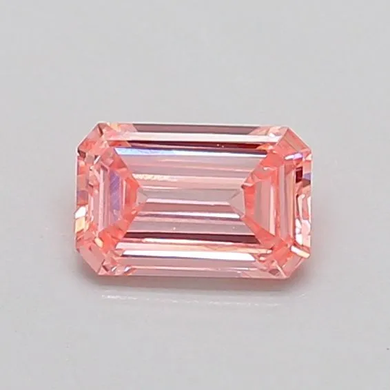 0.41ct EMERALD Fancy Intense Pink VS2 Coloured Lab diamond