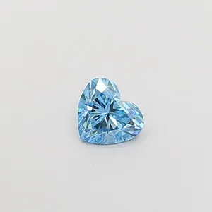0.98ct HEART Fancy Vivid Blue VS2 Coloured Lab diamond