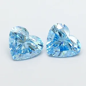 1.05ct HEART Fancy Vivid Blue VS1 Coloured Lab diamond