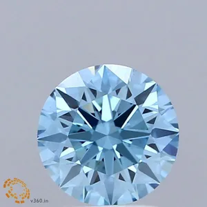 1.02ct ROUND Fancy Vivid Blue VS1 Coloured Lab diamond