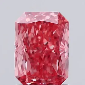 0.86ct RADIANT Fancy Vivid Pink VS1 Coloured Lab diamond