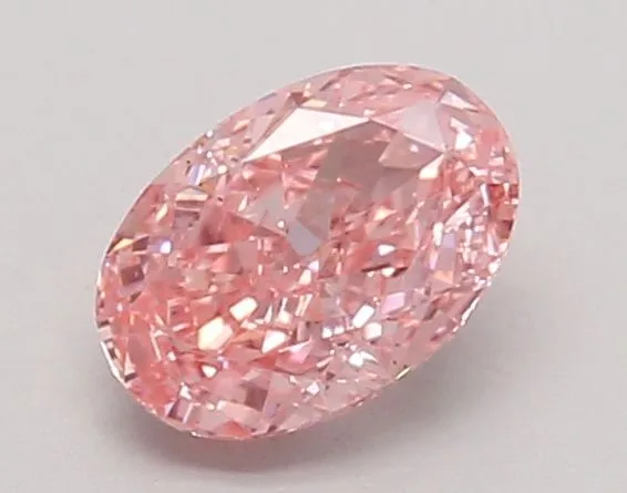 0.66ct OVAL Fancy Vivid Pink VS2 Coloured Lab diamond