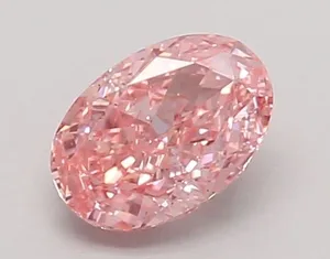0.66ct OVAL Fancy Vivid Pink VS2 Coloured Lab diamond