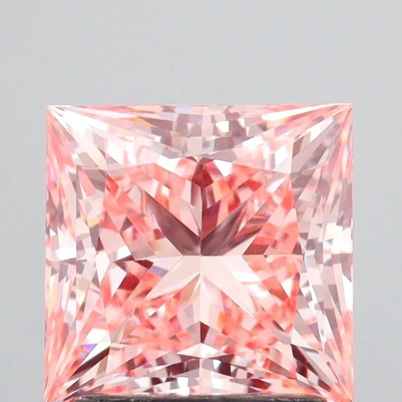 2.03ct PRINCESS Fancy Intense Pink VVS2 Coloured Lab diamond