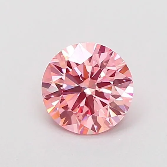 0.91ct ROUND Fancy Vivid Pink VS2 Coloured Lab diamond