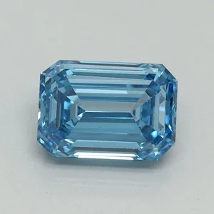 1ct EMERALD Fancy Vivid Blue VS1 Coloured Lab diamond