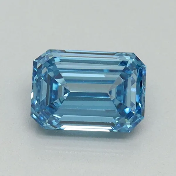 1ct EMERALD Fancy Vivid Blue VS1 Coloured Lab diamond