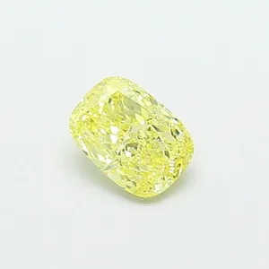 1.05ct CUSHION Fancy Intense Yellow VS1 Coloured Lab diamond