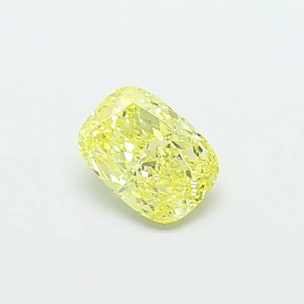1.05ct CUSHION Fancy Intense Yellow VS1 Coloured Lab diamond