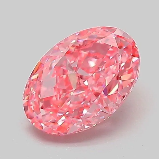 1.11ct OVAL Fancy Vivid Pink VVS2 Coloured Lab diamond