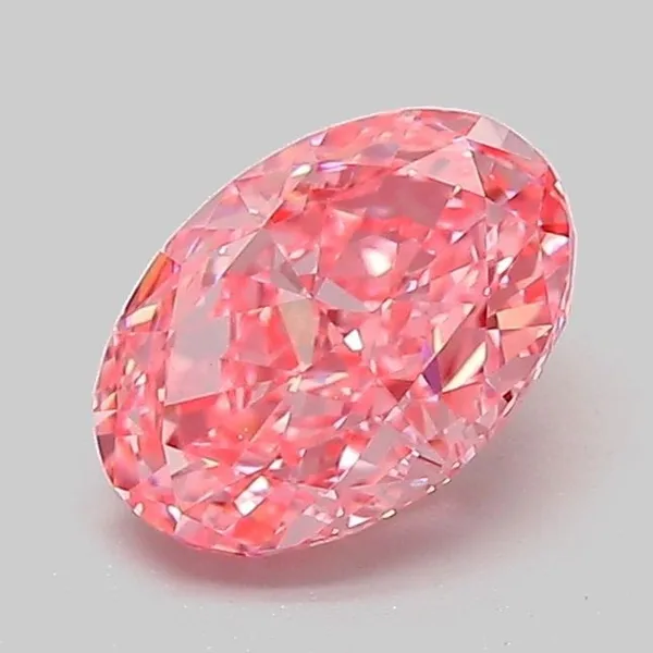 1.11ct OVAL Fancy Vivid Pink VVS2 Coloured Lab diamond