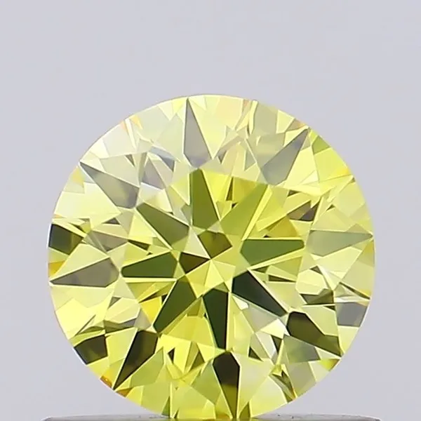 0.64ct ROUND Fancy Intense Yellow VVS1 Coloured Lab diamond
