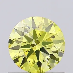 0.64ct ROUND Fancy Intense Yellow VVS1 Coloured Lab diamond