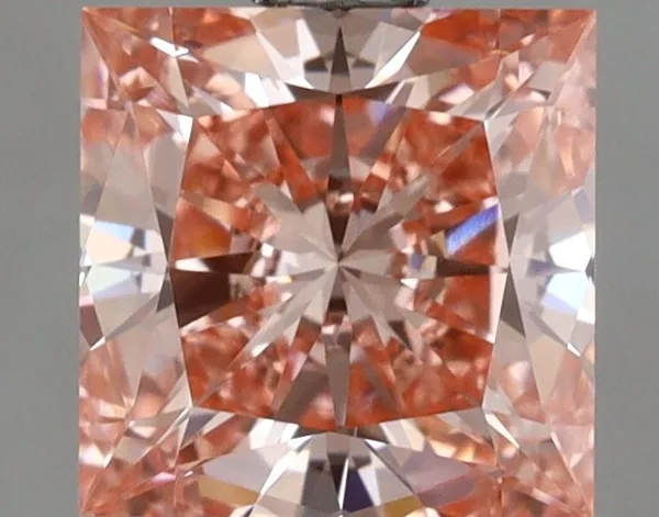 1.54ct PRINCESS Fancy Vivid Pink VVS2 Coloured Lab diamond