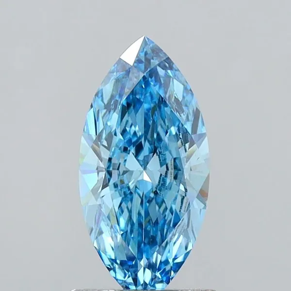 1.04ct MARQUISE Fancy Vivid Blue VVS2 Coloured Lab diamond