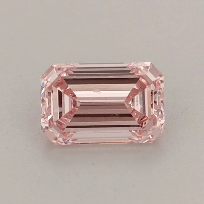 0.58ct EMERALD Fancy Intense Pink VVS2 Coloured Lab diamond