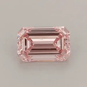 0.58ct EMERALD Fancy Intense Pink VVS2 Coloured Lab diamond