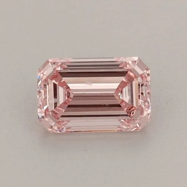 0.58ct EMERALD Fancy Intense Pink VVS2 Coloured Lab diamond