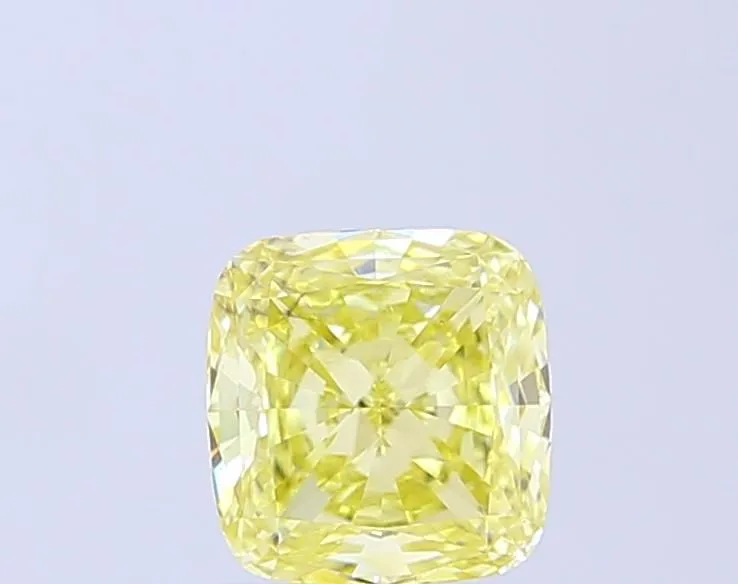 1.24ct CUSHION Fancy Yellow VS2 Coloured Lab diamond