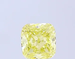 1.24ct CUSHION Fancy Yellow VS2 Coloured Lab diamond