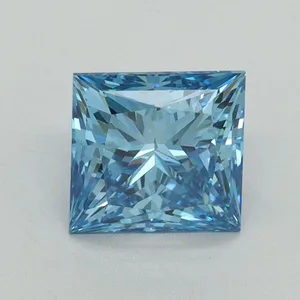 1.52ct PRINCESS Fancy Vivid Blue VS1 Coloured Lab diamond