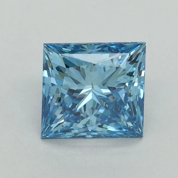 1.52ct PRINCESS Fancy Vivid Blue VS1 Coloured Lab diamond
