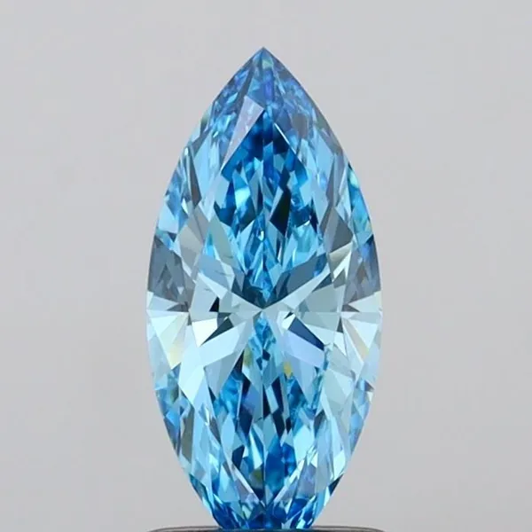 1.01ct MARQUISE Fancy Vivid Blue VVS2 Coloured Lab diamond