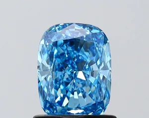 1.01ct CUSHION Fancy Vivid Blue VS1 Coloured Lab diamond