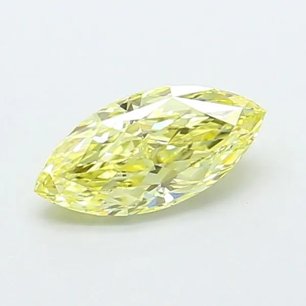 0.94ct MARQUISE Fancy Intense Yellow VVS2 Coloured Lab diamond