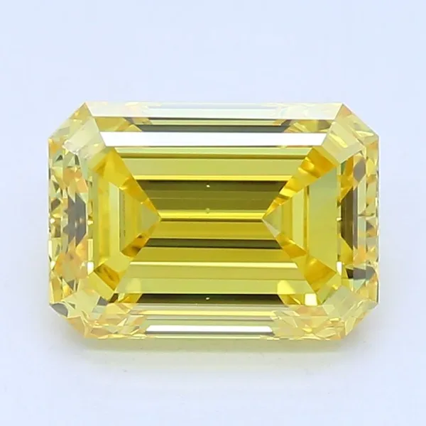 1.06ct EMERALD Fancy Vivid Yellow VS1 Coloured Lab diamond