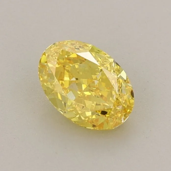 0.66ct OVAL Fancy Vivid Yellow VVS2 Coloured Lab diamond