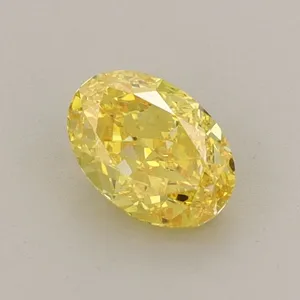 0.66ct OVAL Fancy Vivid Yellow VVS2 Coloured Lab diamond