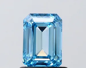 1.05ct EMERALD Fancy Vivid Blue VVS2 Coloured Lab diamond