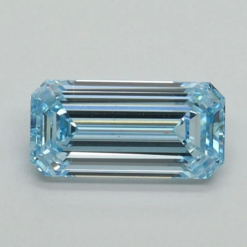 1.01ct EMERALD Fancy Intense Blue VS2 Coloured Lab diamond