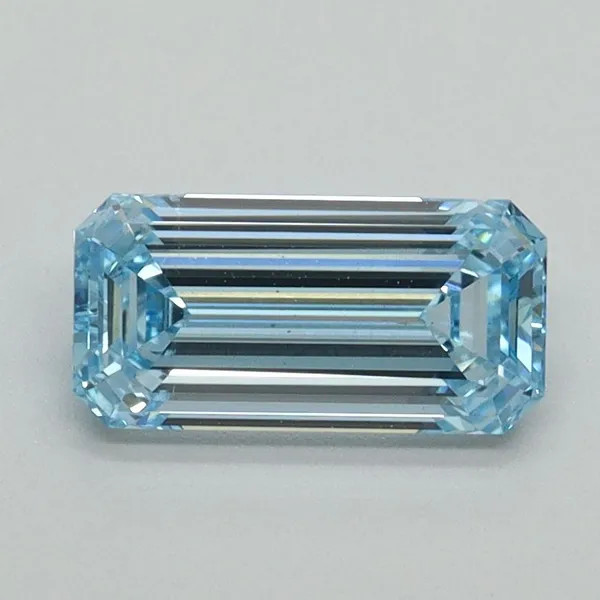 1.01ct EMERALD Fancy Intense Blue VS2 Coloured Lab diamond