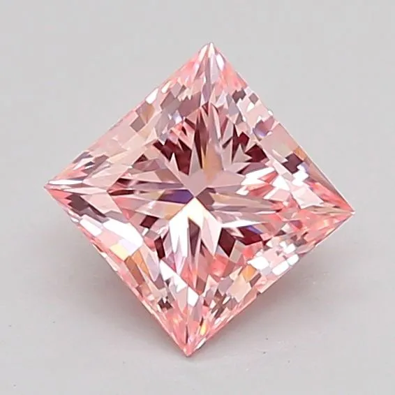 0.99ct PRINCESS Fancy Intense Pink VVS2 Coloured Lab diamond